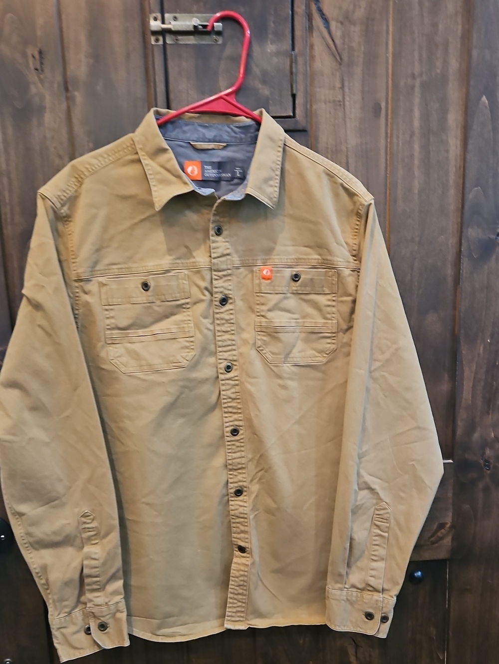 The American Outdoorsman Men's Khaki Button-Up Work Shirt Jacket